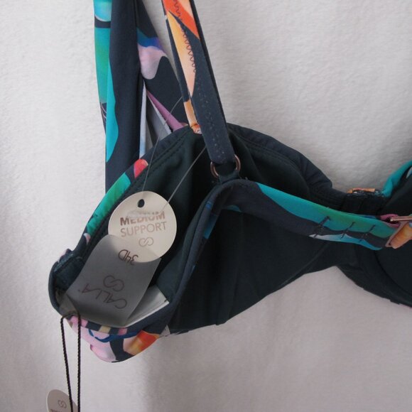 NWT - Calia Pleated Panel Underwire Swim Top - 34D - Picture 10 of 12